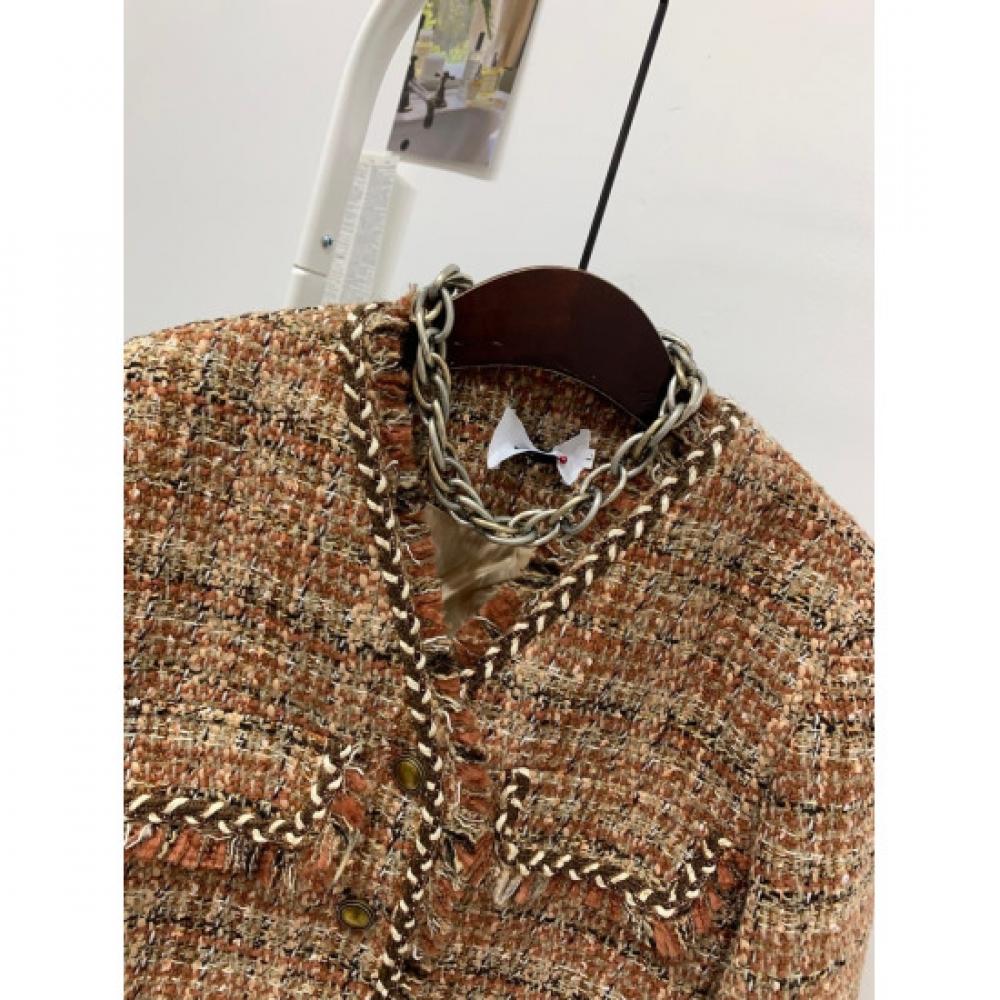 C S In The Room Women Duane Tweed Non Collar Short jaCket C