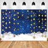 Rainbow Cloud Photography Backdrop Custom Gold Glitter Star Cloud Sky Birthday Party Dreamy Sweet Cake Baby Shower Photo Studio