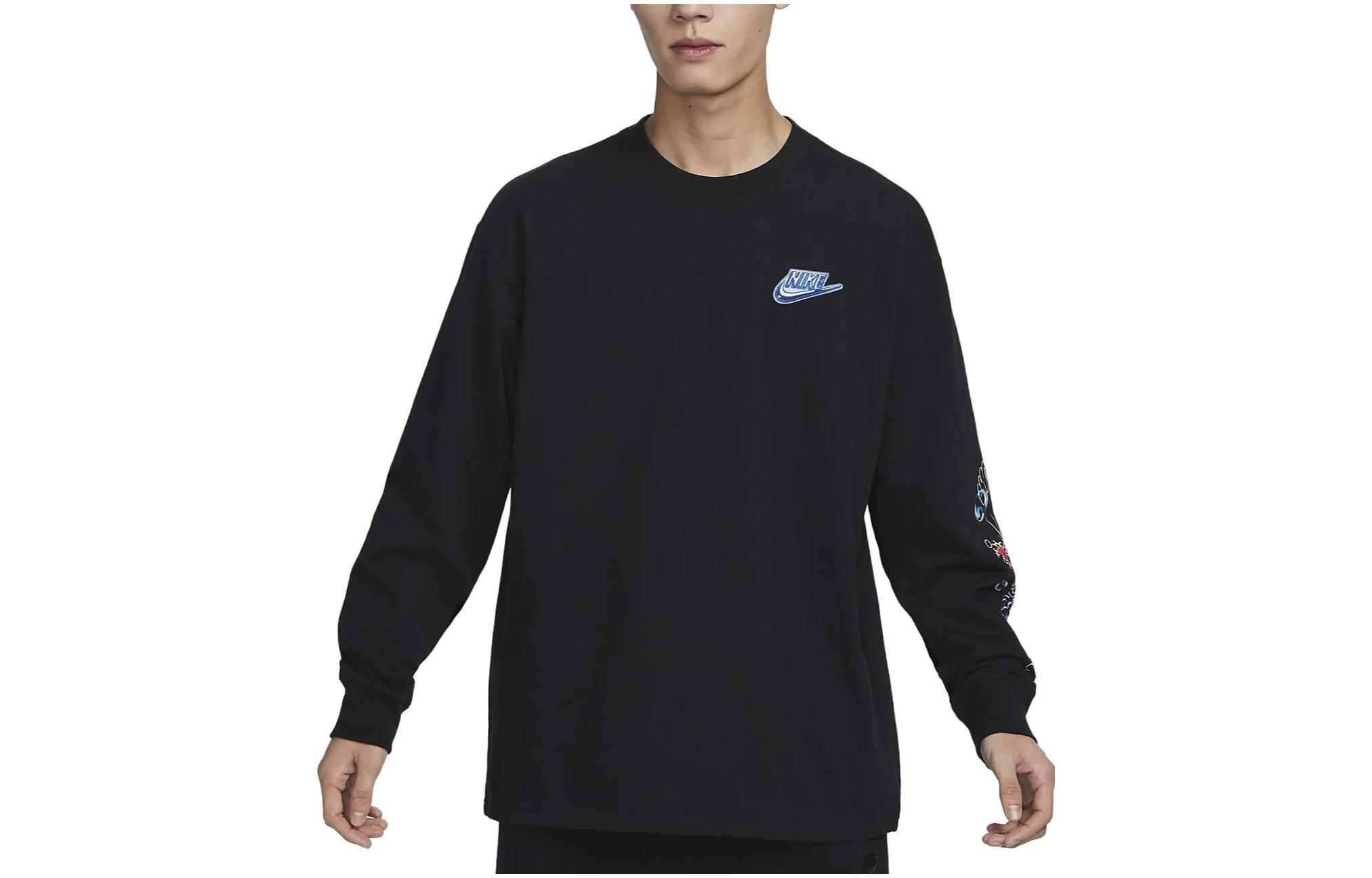 

Nike T Shirts Men s Black Crew Neck Moderate Straight Fit FD9896-010 S