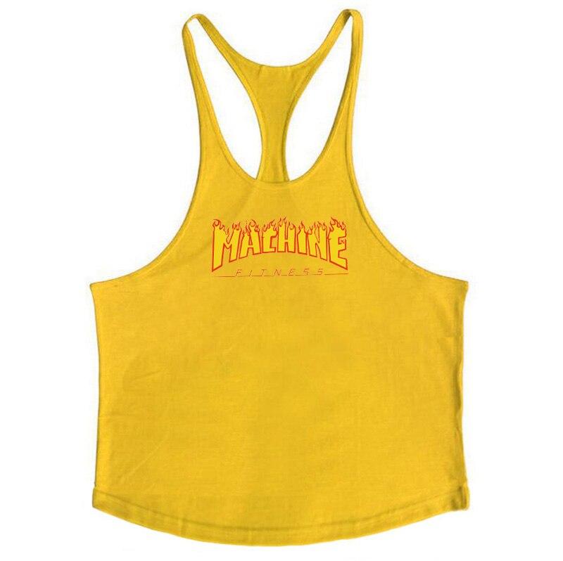 

Muscleguys Мужская летняя тонкая спортивная дышащая хлопковая жилетка для отдыха Молодежная футболка без рукавов для фитнеса и тренировок XXL жёлтый