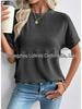 2026 European & American Women's Summer Casual Solid Color Round Neck Short Sleeve Loose T-shirt