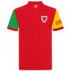 Wales Cymru Mens Contrast Sleeves Polo Shirt