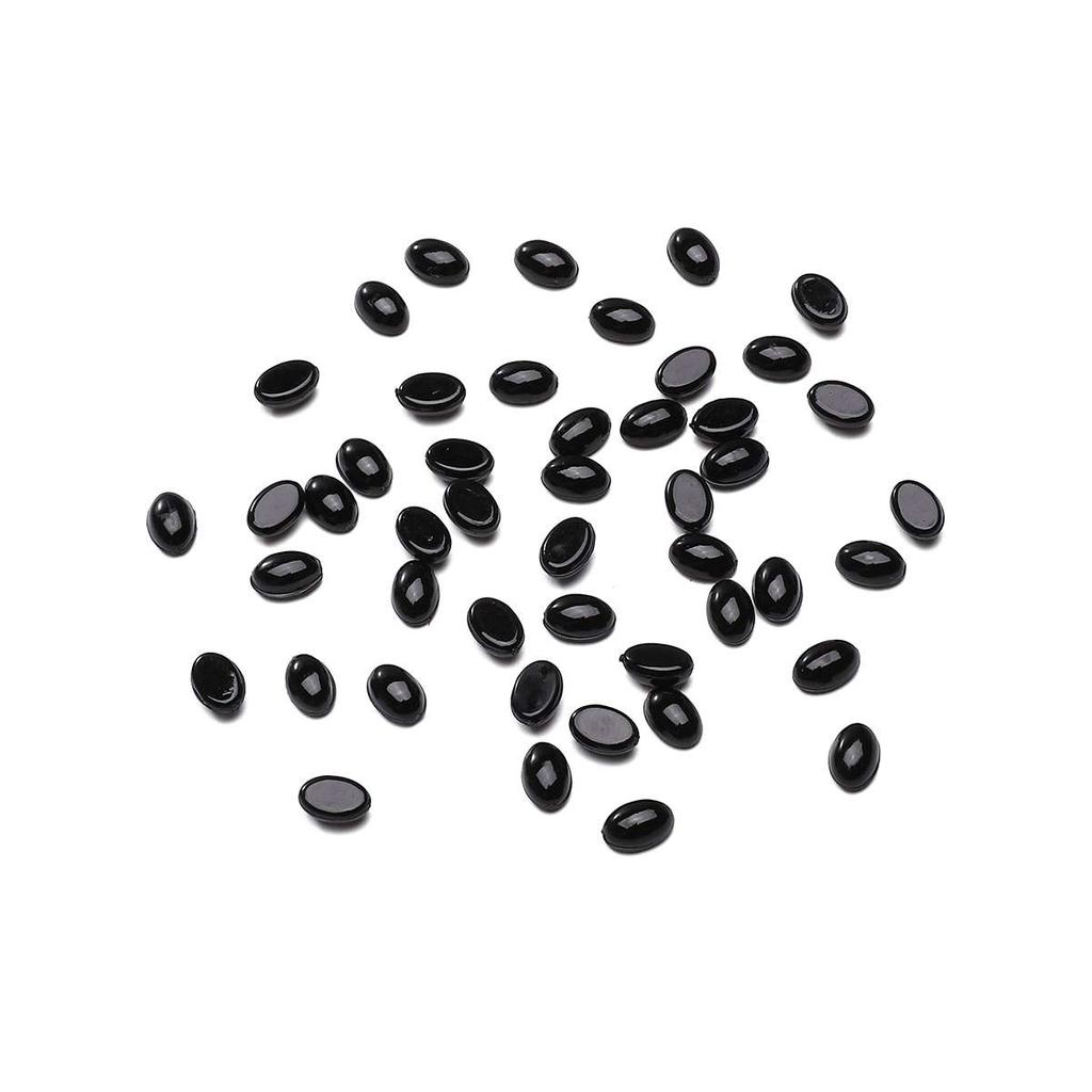 20-100 stk/pose Svart akryl sikkerhetsøyne Ovale perler med flat rygg til bjørnedukke Dyredukke DIY Håndverk Barn Barn Leker Øyne Tilbehør