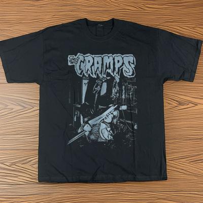 The Cramps Band Retro Punk Rock Konzert Unisex Schwarzes Baumwoll-T-Shirt