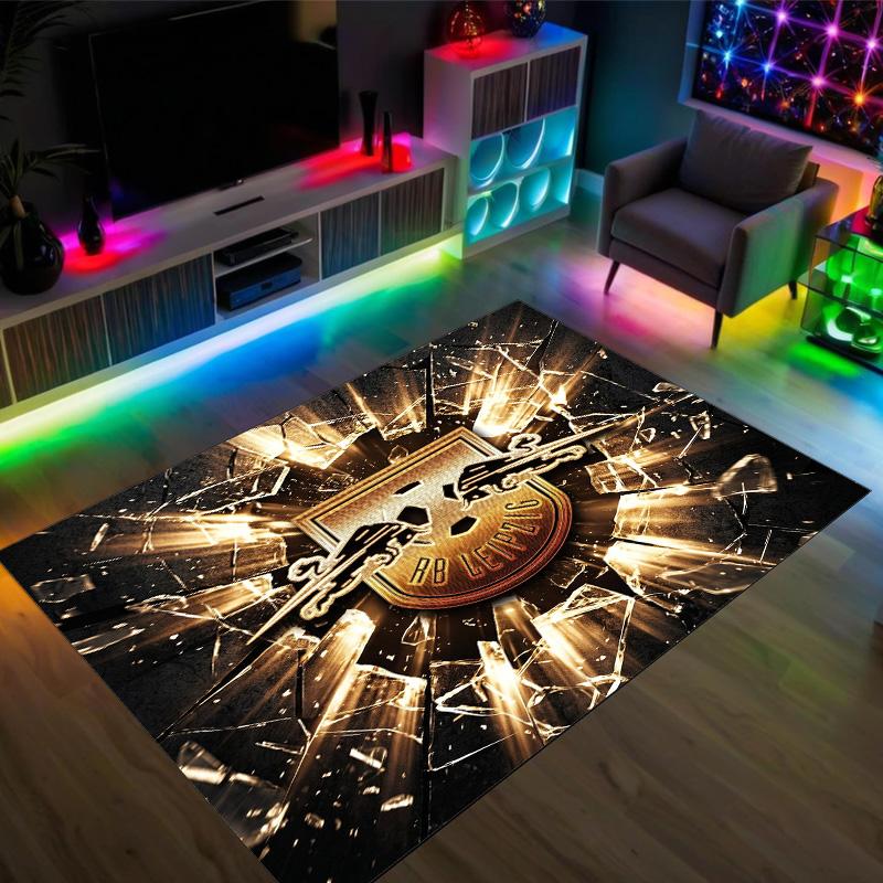 RB Leipzig Football Design Crystal Velvet Carpet Cozy Non?Slip Printed Rug For Bedroom Living Room Entrance