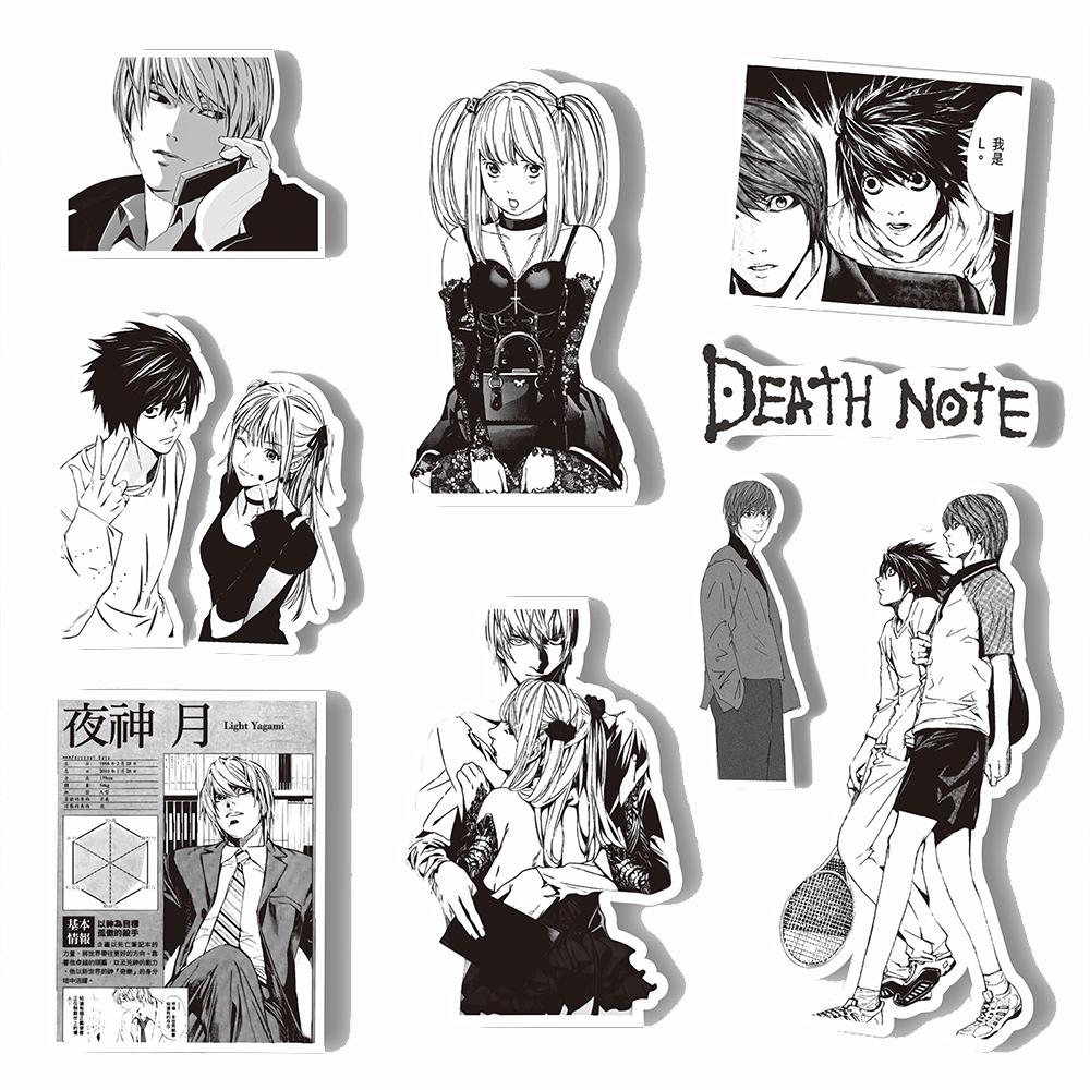 103065Pcs Death Note Black White Anime Stickers Classic Cool Manga Decals Decoration Diy Notebook Phone Laptop Cartoon Sticker