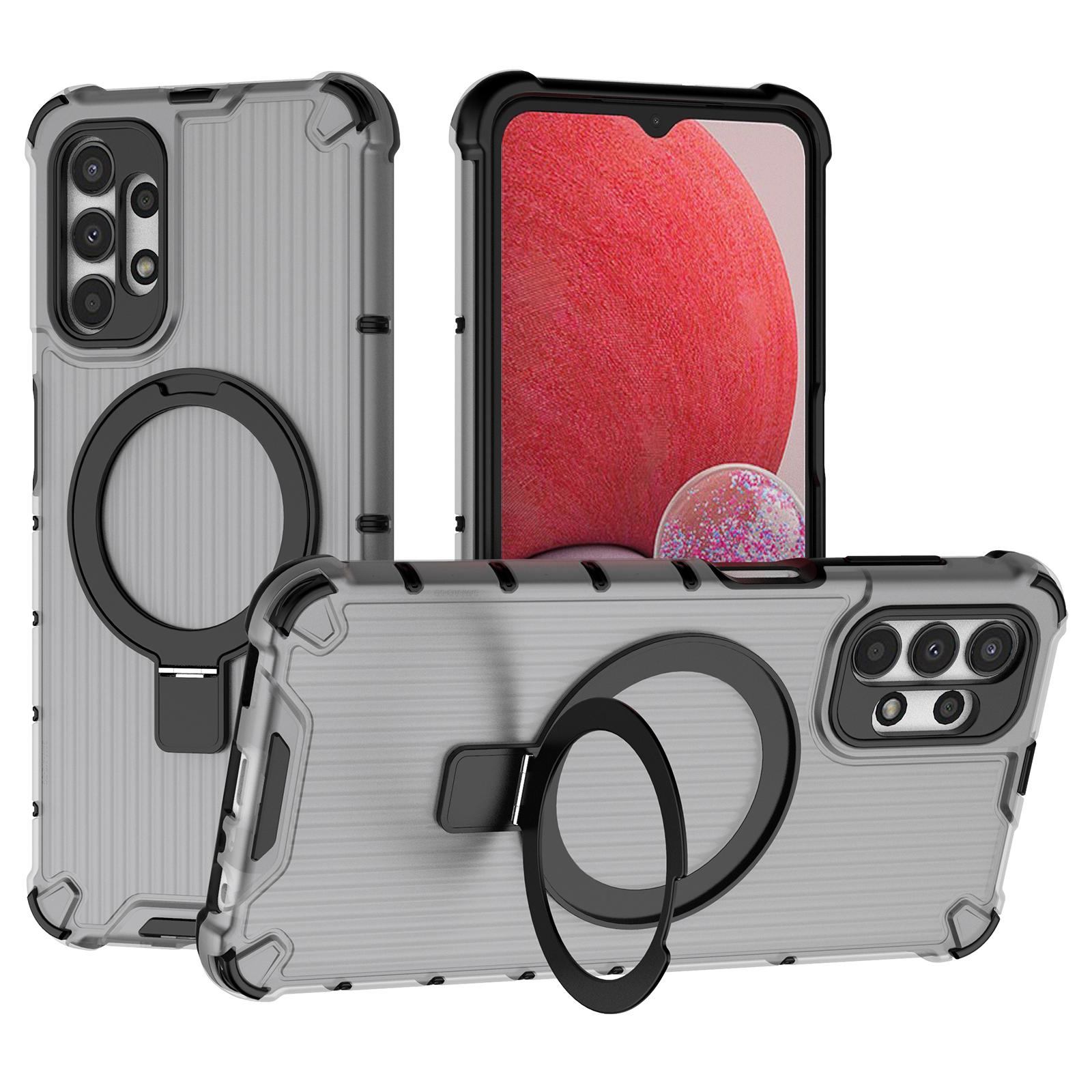 

For Samsung Galaxy A13 4G/5G Case Magnetic Ring Kickstand PC+TPU Phone Cover Grey