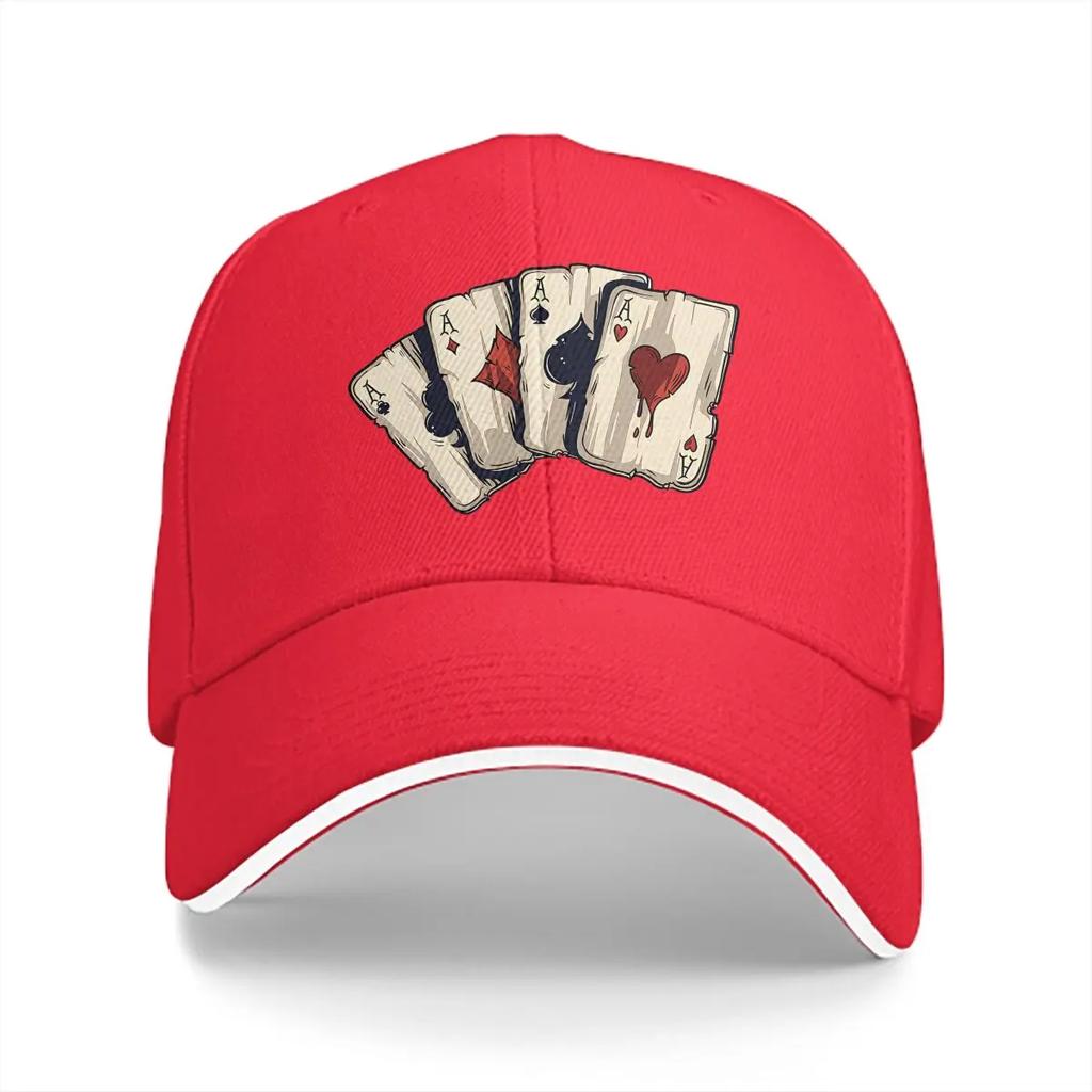 Poker Multicolor Hat Peaked Unisexs Cap Playing Cards Poker Design Personalized Visor Protection Hats