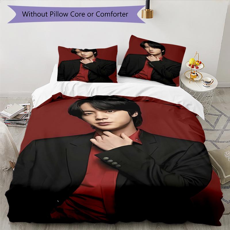 3pcs Jin Singer Pattern Bedding Set Duvet Cover Set Includes Duvet Cover &pillowcases, Perfect All Season Bedroom Decoration & Gift