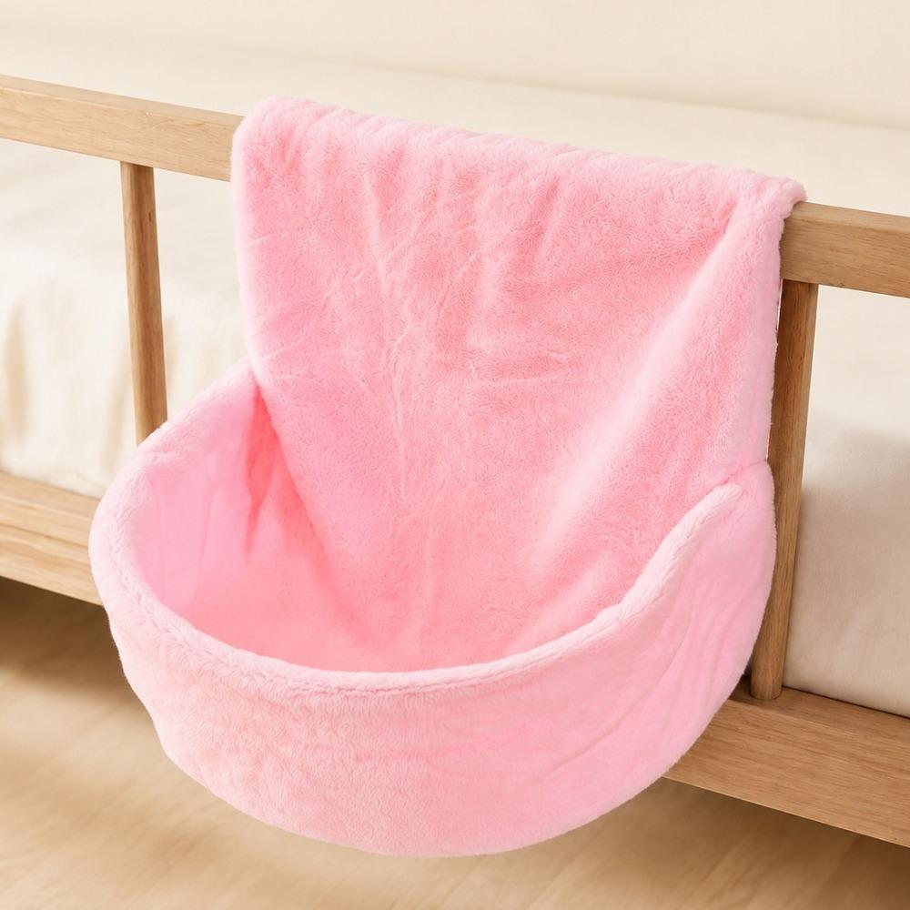 Semicircle Hanging Cat Bed Warm Plush Plush Sleeping Nest Cat Sleeping Bag Balcony Railing