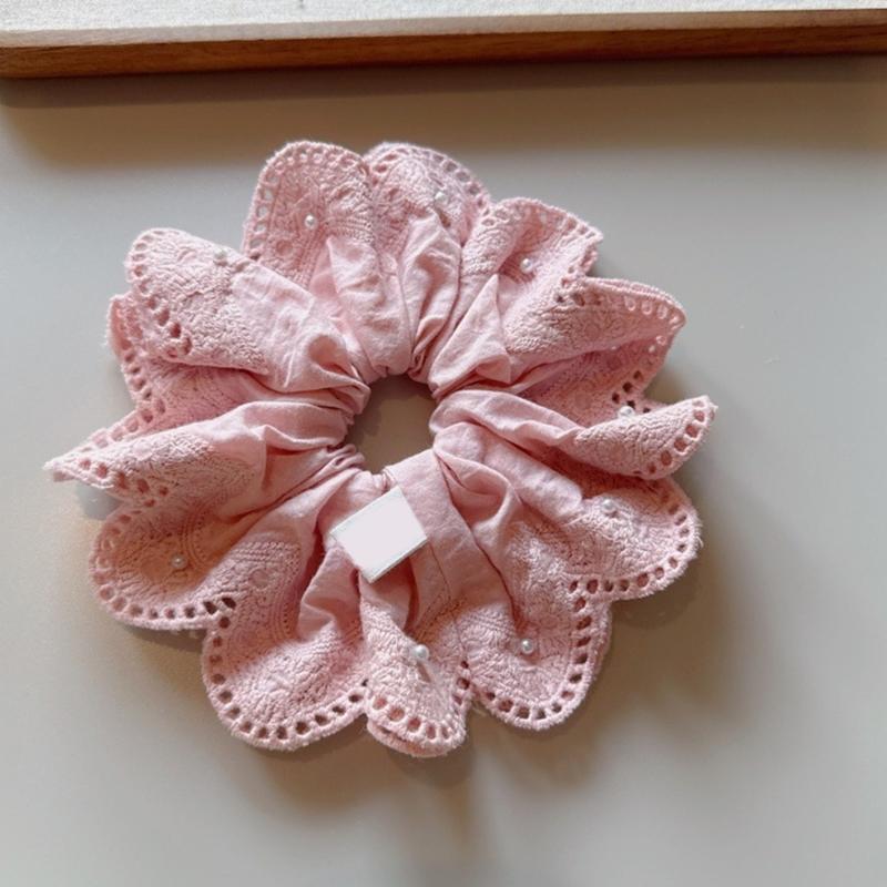 Elegant Lace Scrunchie Hair Tie Soft Fabric Hair Accessory For Women Girls Daily Party Wedding Casual Prom Occasion