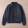 Men's Winter Retro Cotton Baseball Jacket - Washed Distressed Casual Outerwear