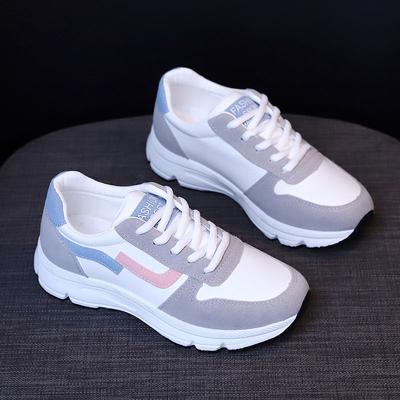 Damen Neue Frühling Leder Sneakers für Damen Koreanischer Stil Vielseitige Flache Freizeitschuhe Leichtgewichtige Rutschfeste Laufschuhe für Damen