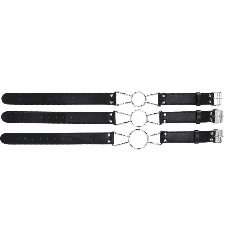 S M L Size Leather Open Mouth Gag With O Ring BDSM Toy For Adults Bondage Fetish Restraints Erotic Slave Women Gay Sex