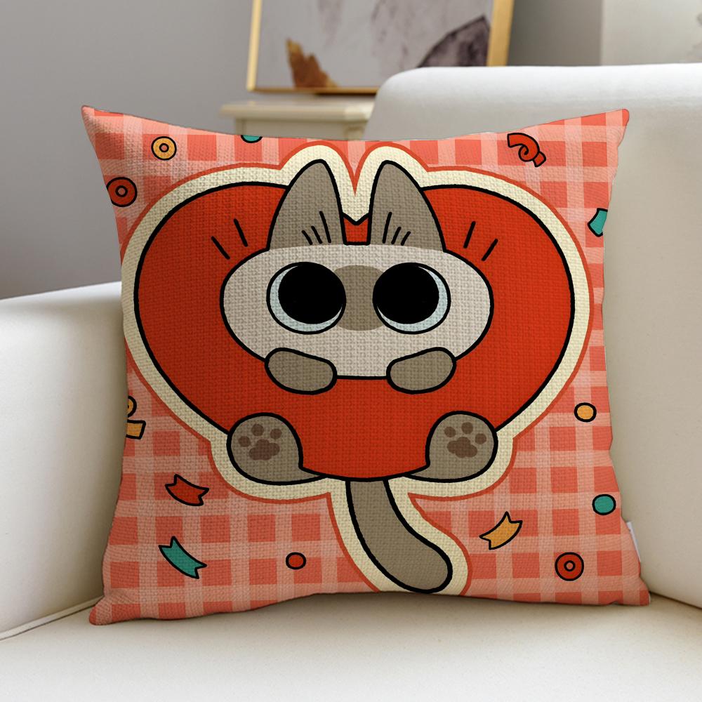 

Elegant SSiamese LipuS Cushion Cover Breathable and skinfriendly linen pillowcase square removable and washable cushion 30X30cm