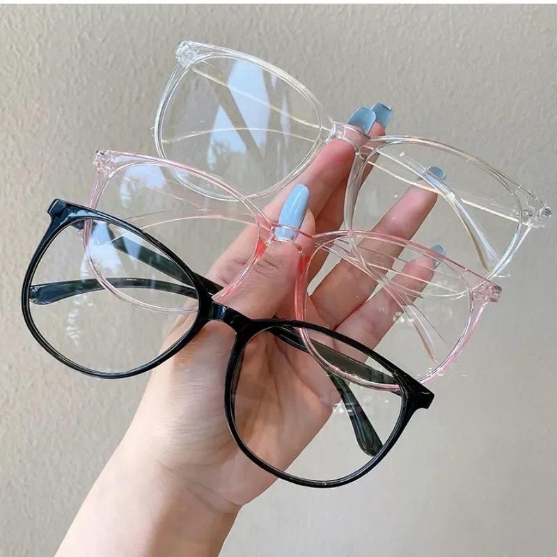 Women Round Myopia Glasses Fashion Trendy Short-sighted Eyewear Anti-blue Light Minus Diopter Eyeglasses Retro HD Lens Glasses