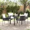 VidaXL 5-Piece Garden Dining Set with Brown Cushions Poly Rattan 3379094