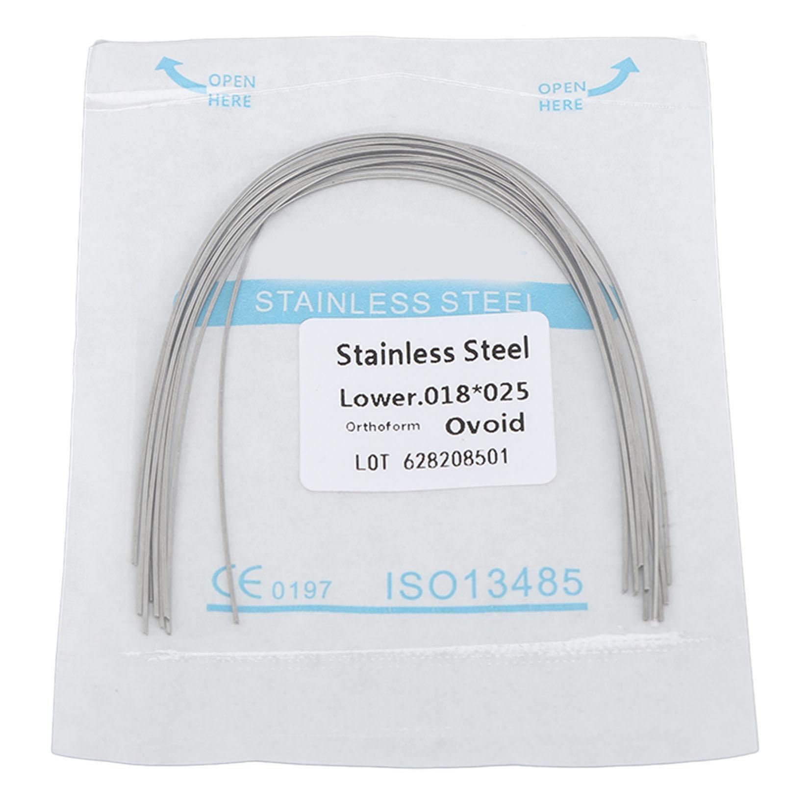 

50pcs Dental Orthodontic Rectangular Arch Wire Stainless Steel Orthodontic Arch Wire 0.18 X 0.25 Inch Lower