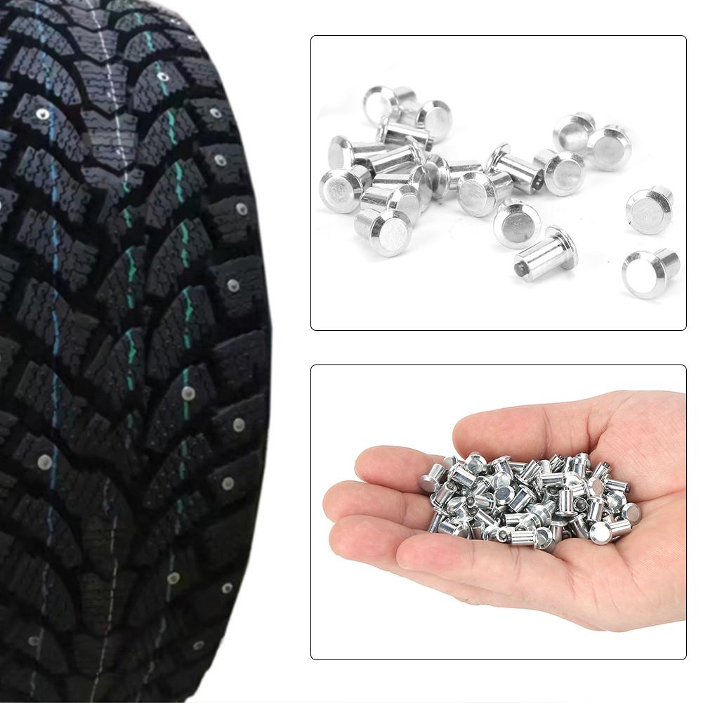 100Pcs 8x10mm 0.31x0.39in Wheel Tire Stud Screws Anti Slip Nails for Car Motorcycle ATV UTV