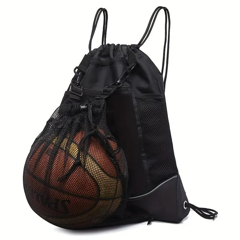 Basketball Backpack Large Capacity Outdoor Sports Bag Travel Bag Black Bag Bundle Mouth Bag Drawstring Bag Body Outdoor Sports