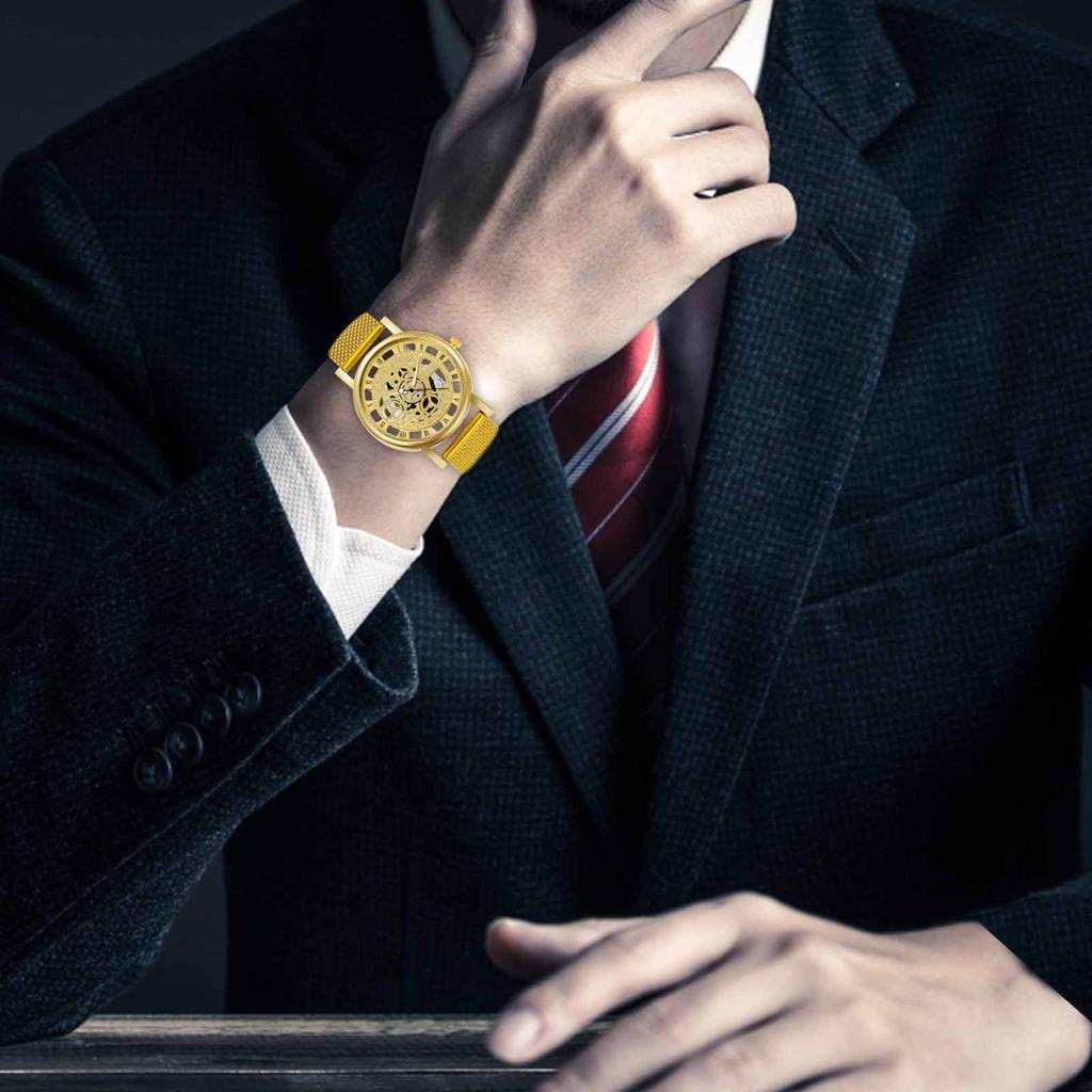 Men's Silicone Strap Watch Skeleton Fashion Temperament Quartz Men's Watch