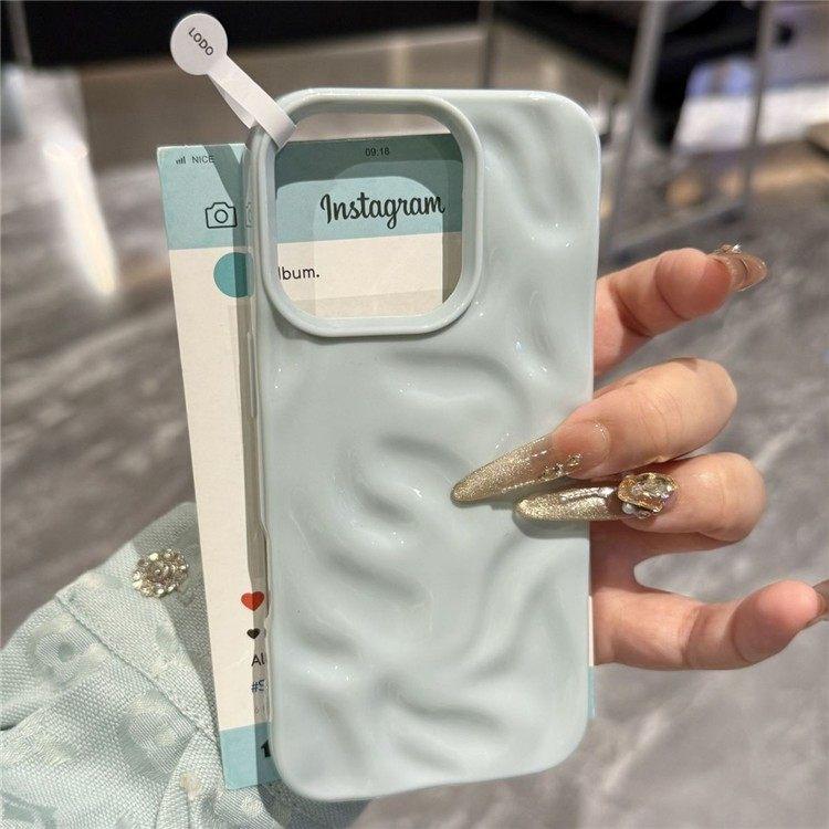

Fashion Candy 3D Wrinkled Texture Case For iPhone 17 16 15 14 Pro 13 12 11 Pro Max Plus Air Soft Silicone Shockproof Back Cover iPhone 15 Pro