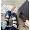 Sheepskin version~ Grape mother split-toed Mary Jane genuine leather single shoes women's round head pig's trotters buckle strap flat sheepskin pig