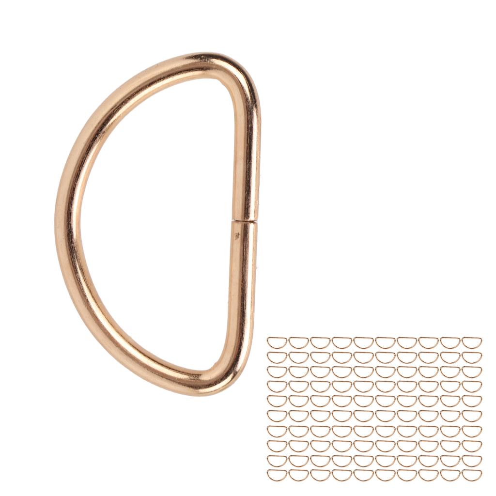 100pcs D Rings Dog Collar Metal D Rings for Dog Chest Straps Pet Suitcases Accessory