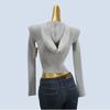 Export Yuan Single and Double Zipper Short Slim-Fit Knitted Cardigan Sweater Women's Spring and Autumn Stylish Trendy Long Sleeve Top