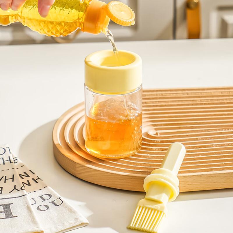 Glass Oil Dispenser Bottle with Silicone Brush