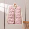 Women's 90 White Duck Down Quilted Vest - Lightweight, Warm Outerwear for Autumn/Winter 2026 Fashion.