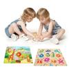 Wooden Farm Animals Marine Life Puzzle For Children Aged 3-6 Years Old Pegs Puzzle Hand Game