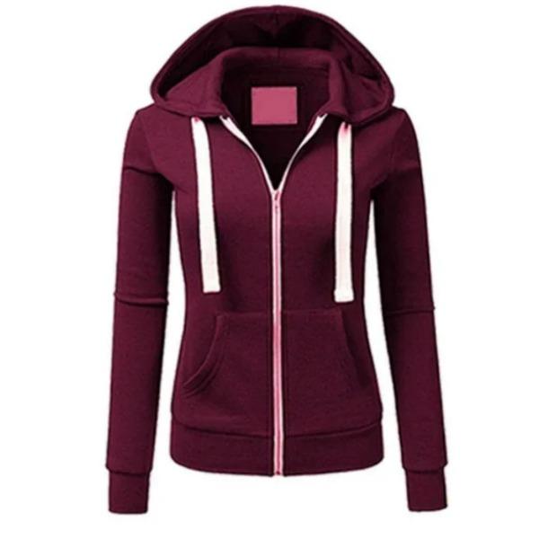 2024 Autumn/Winter New Women's Personalized Fashion Sports Hoodie Long Sleeve Drawstring Pocket Zipper Coat Woolen Sweater Top