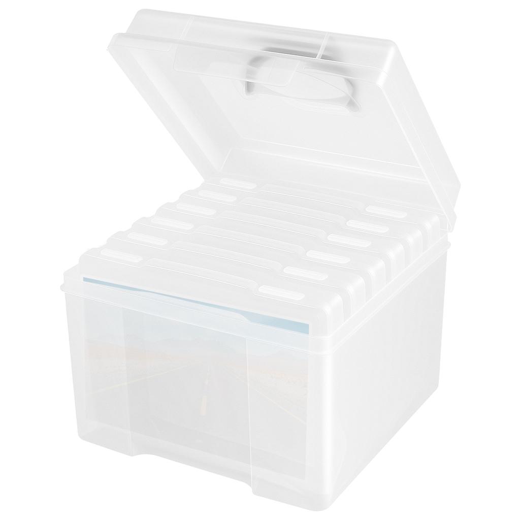Foto Aufbewahrungsbox mit 6 Innenbehältern Klar Staubschutz Bilder Grußkarte Kunst Postkarten Etikett Aufbewahrungskoffer