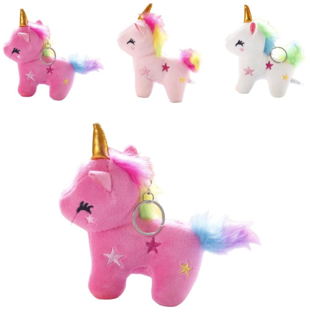 Adorable Rainbow Unicorn Plush Keychain Wholesale Pony Doll Pendant For Girls' Backpacks