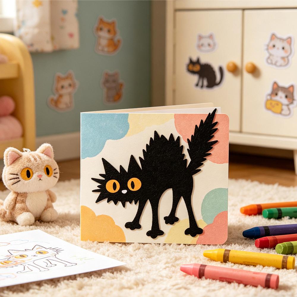 2Pcs 2 Styles Kitten Carbon Steel Cutting Dies Stencils for DIY Scrapbooking Photo Album Decorative Embossing Paper Card Cat Shape