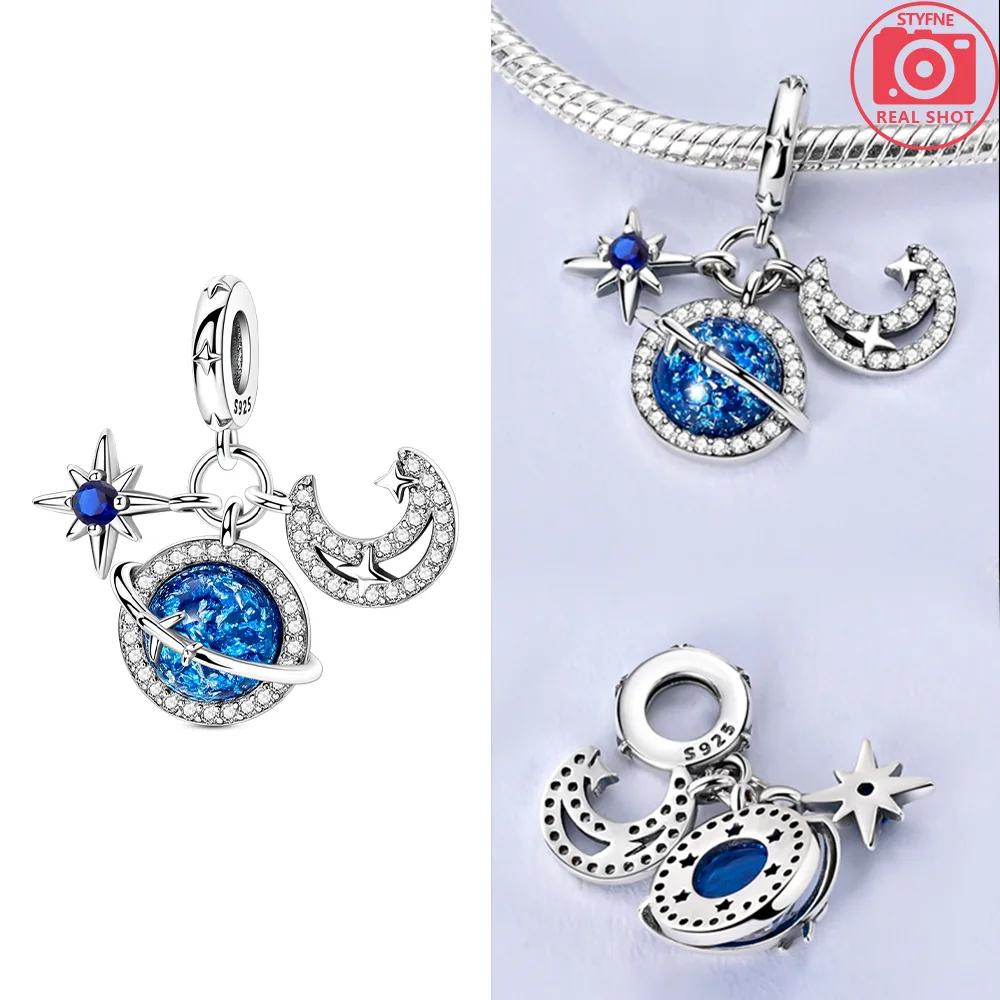 

Charms Blue Star Moon Sun Wishing Bottle Luminous Pendant Beads Fit 925 Silver Bracelet Women Jewelry Making Diy Gift