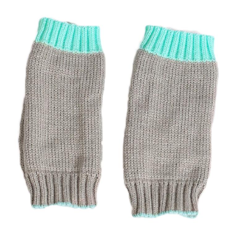 Soft Kid Winter Glove Half-finger Knit Color Matching Mitten for Winter Supplies
