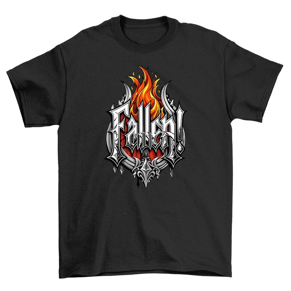 Gothic_35 Fiery Flames T-shirt - Embrace Your Dark Side in Style! Funny Unisex P