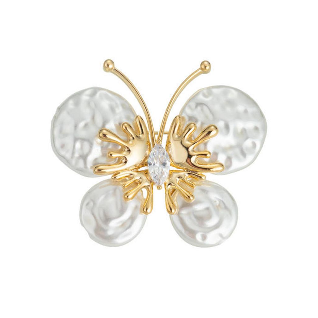 Delicate Butterfly Shape Brooch Pin With Intricate Texture Stylish Outfit Embellishment for Casual or Formal Wear
