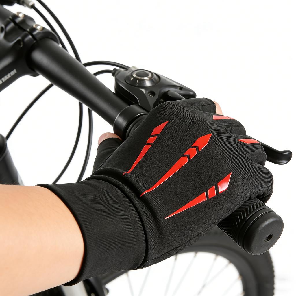 YANBIGUO Breathable Ice Silk Half Finger Sport Gloves Sun Protection Anti-Slip Outdoor Sports Gloves for Riding Fishing