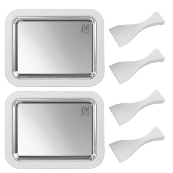 

Yousheng 2Pcs Ice Cream Maker Pan with Scrapers Rolled Ice Cream Maker Yogurt Freezer Pan Quick Freezing Dessert Maker for Beginners 2pcs белый