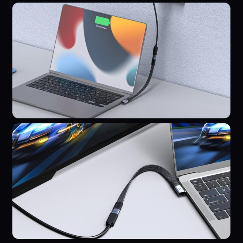 USB C to USB C Angled Cable, 240W 90 Degree Type C Charging Cord Data Cable for Smartphone Laptop