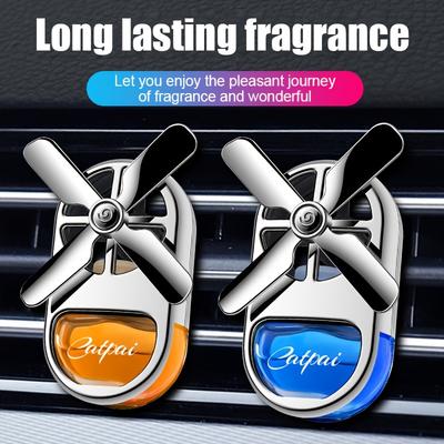 Car Air Freshener with Long-Lasting Perfume Fragrance Vent Clip-On Fan-Shaped Decorative Air Freshener