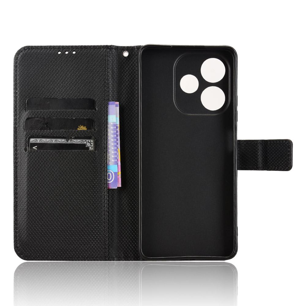 

For Oppo A5 Pro 5G Case PU Leather Diamond Texture Wallet Phone Cover Brown