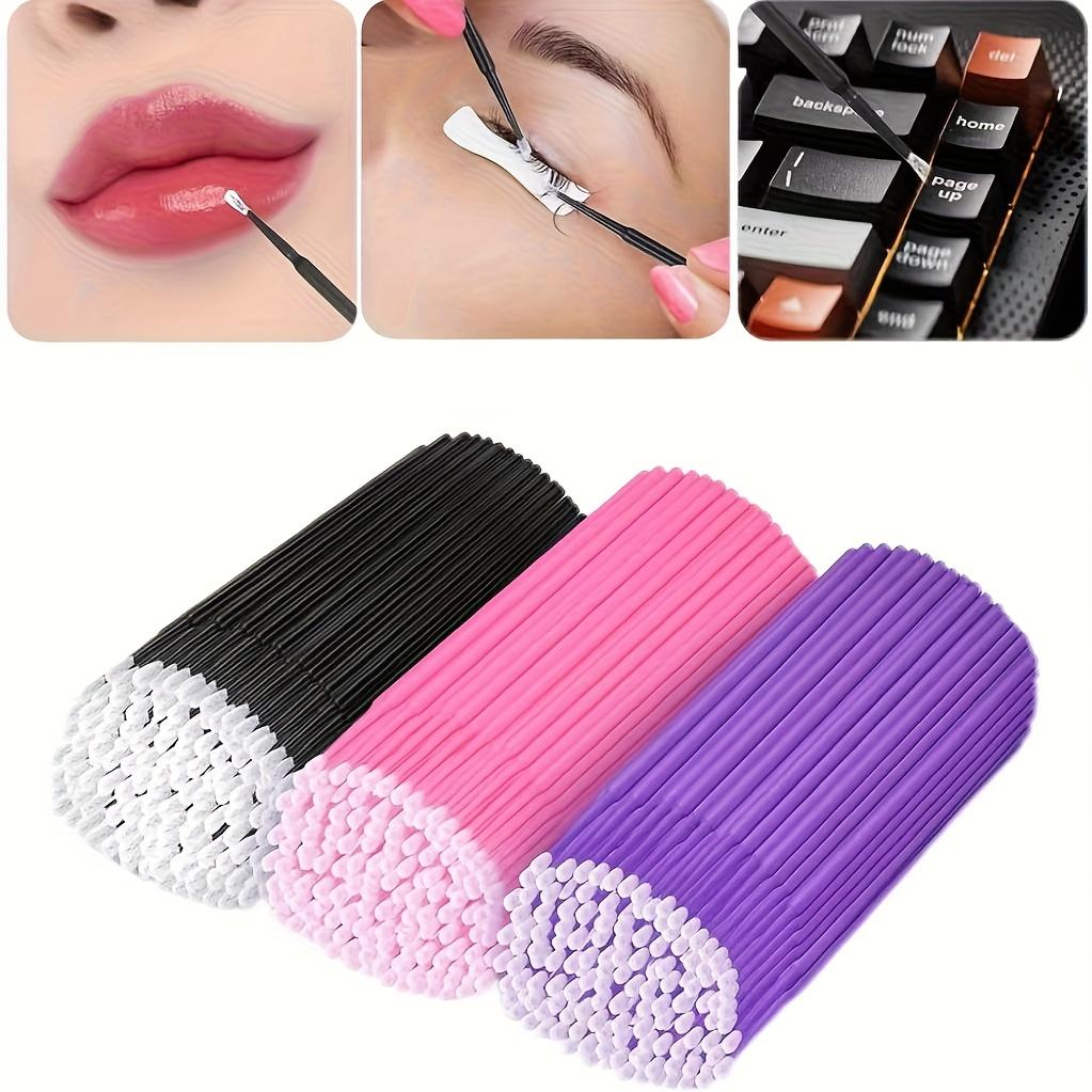 

300Pcs Disposable Bamboo-Joint Micro Brushes - Precision Microfiber Swabs for Eyelash Extension & Makeup 300pieces mixed colors
