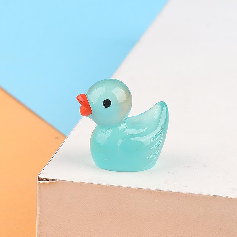 10Pcs Glow-in-the-Dark Resin Duck Set - Durable and Cute Car Dashboard Decor Ornament Anime Accessories DIY Gift Girl Boy