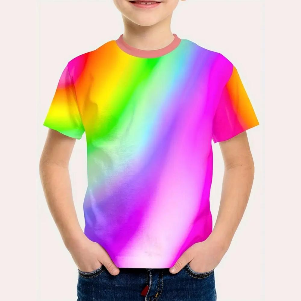 T-Shirts for Boys Tie Dye Graphic T Shirts Short Sleeve Tee Children's T-Shirt Elementary Girl Clothes Casual Tops Girl T-Shirts