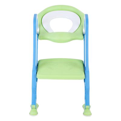 Bébé Enfant en Bas Âge Chaise de Toilette Dure Échelle Siège d'Apprentissage Pot Réglable de Sécurité (Bleu   Vert)