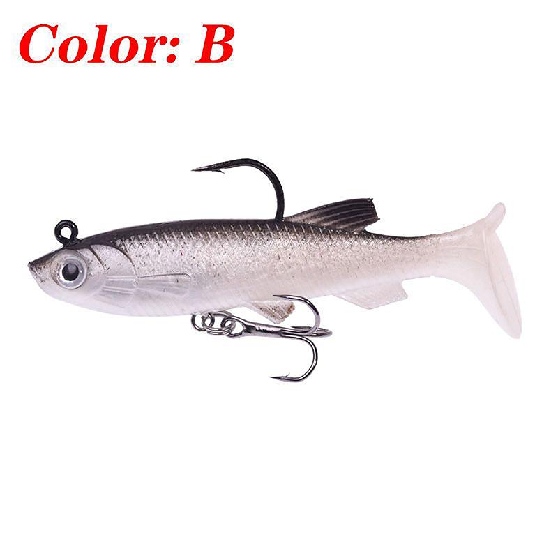 T-Tail Soft Bait Package Lead Bait Fake Bait Set 7.5Cm/12G Fishing Cocked Mouth Bass Bionic Double Hook Road Sub-Bait